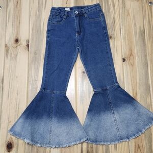 Sparkle In Pink Kids Flared Bellbottom Bells Denim Jeans Girls 3XL-8/9 adjustabl